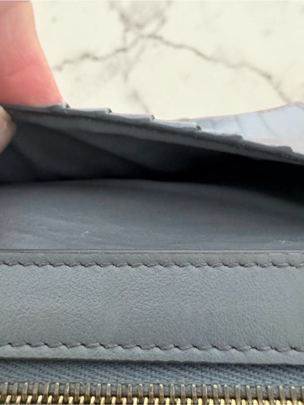 Gorgeous Gray Celine Leather with Cream Strap - Picture 7 of 9
